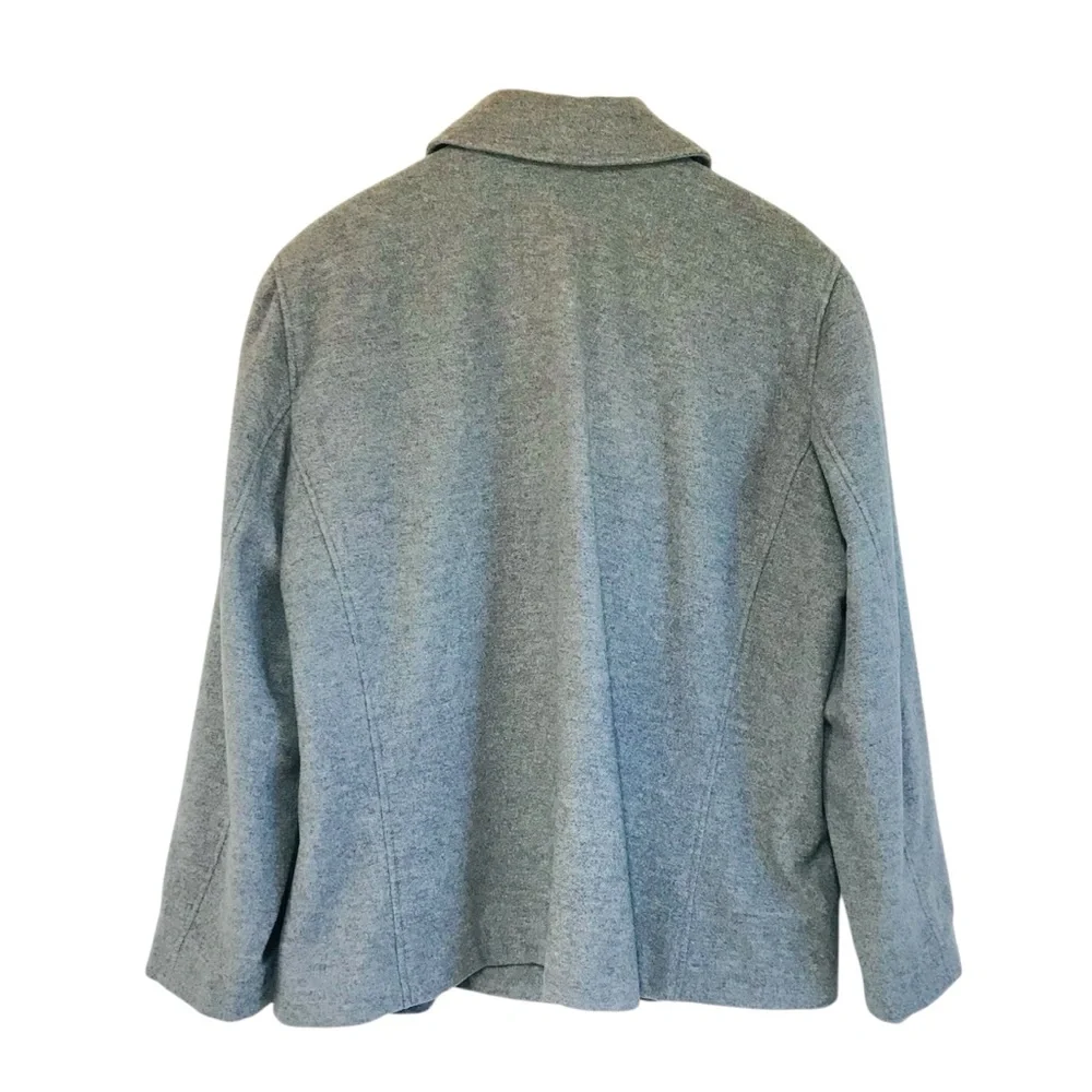 LIZ CLAIBORNE Gray Wool Cashmere Peacoat Jacket Size XL Double Breasted‎ Winter
